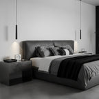 Cylindrical LED Pendant Light Slim Stainless Steel Downlight Dining Room Bedroom — Black White