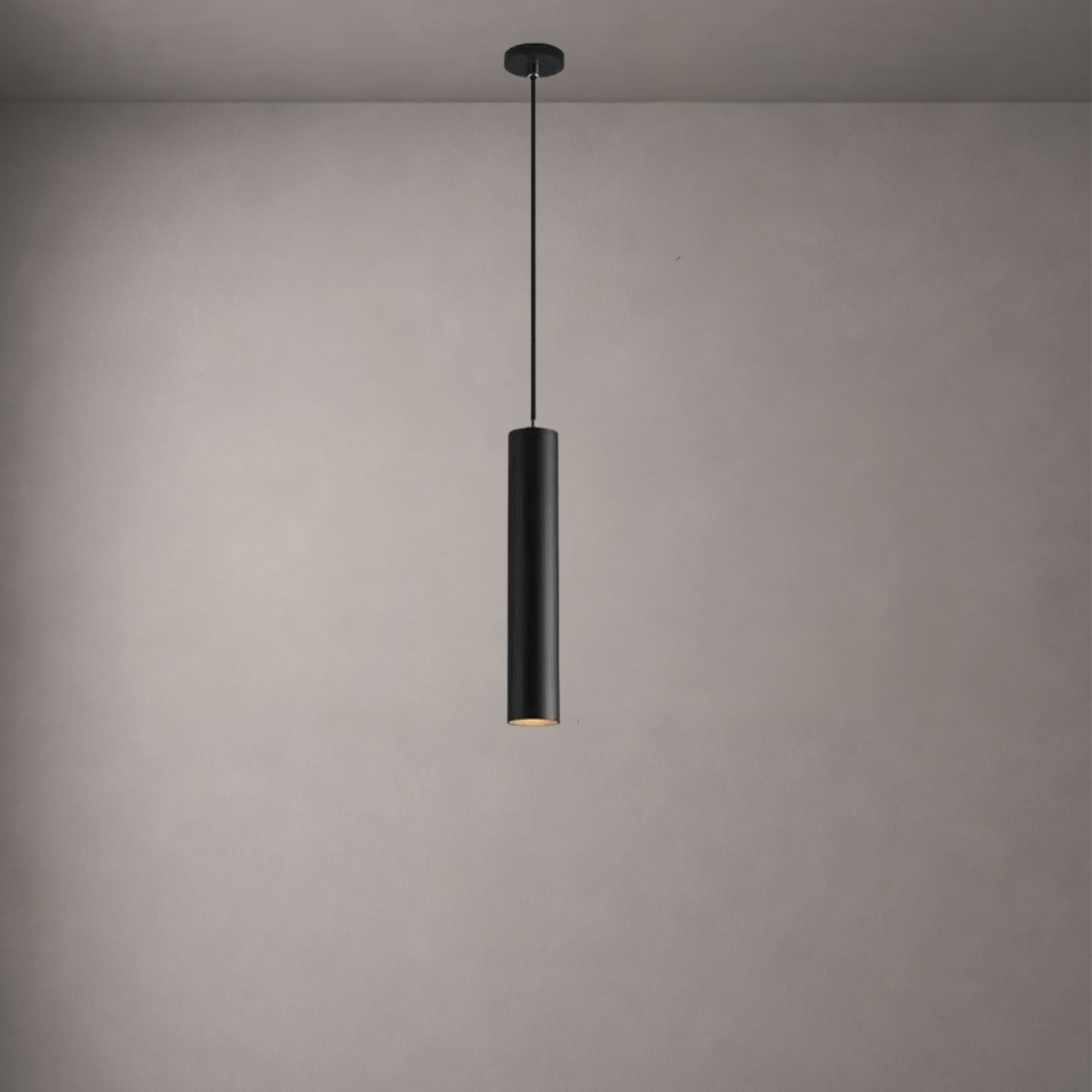 Cylindrical LED Pendant Light Slim Stainless Steel Downlight Dining Room Bedroom — Black White