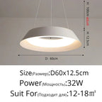 Nordic LED Chandelier Minimalist Dimmable Bedroom Dining Room — Pendant & Ceiling Mount 60cm