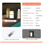 Solar Garden Post Lamp Nordic Style Outdoor Waterproof Remote — 28cm 43cm 73cm