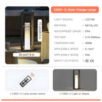 Solar Garden Post Lamp Nordic Style Outdoor Waterproof Remote — 28cm 43cm 73cm
