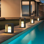 Solar Garden Post Lamp Nordic Style Outdoor Waterproof Remote — 28cm 43cm 73cm