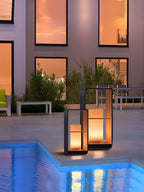 Solar Garden Post Lamp Nordic Style Outdoor Waterproof Remote — 28cm 43cm 73cm