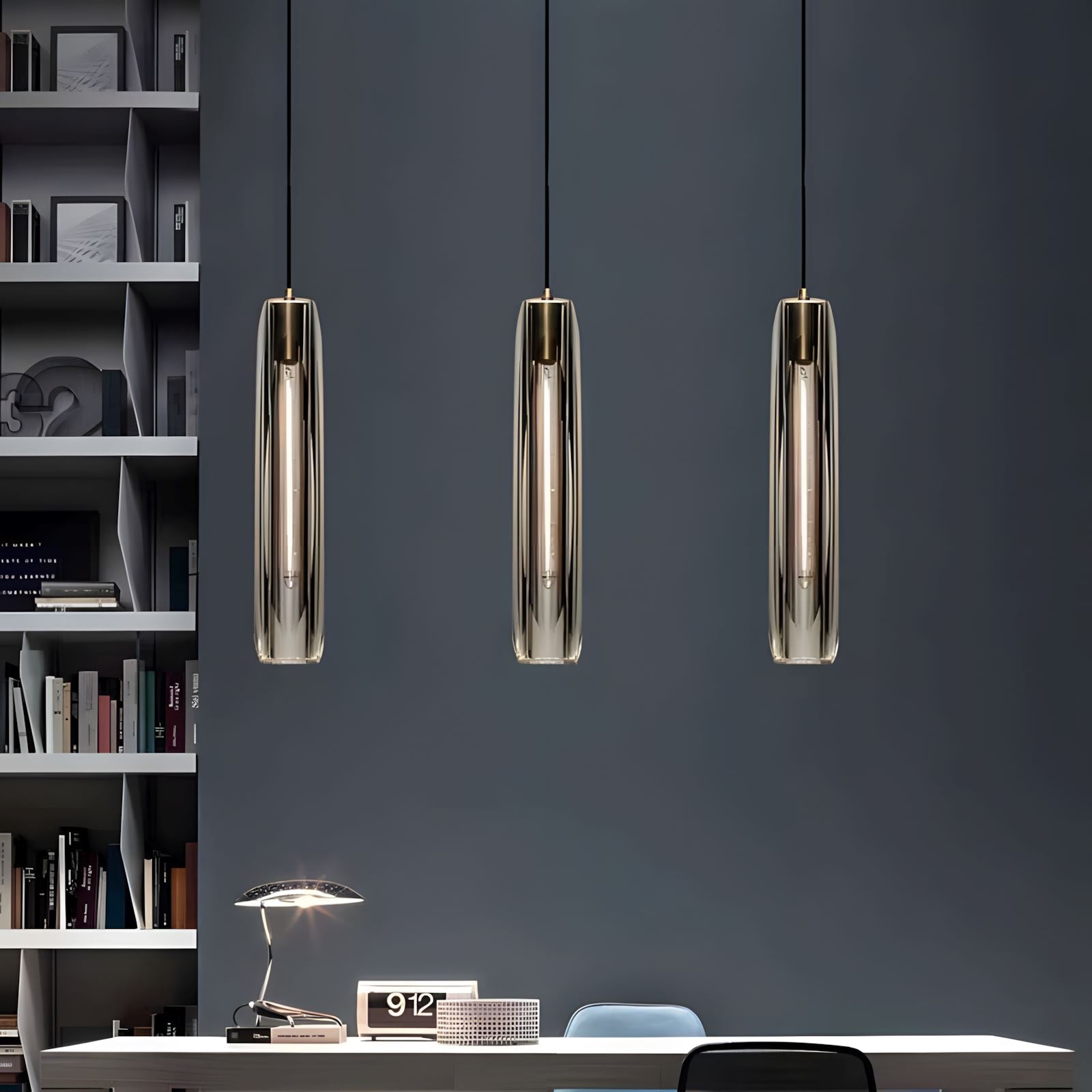 Alleva K9 Crystal Glass Pendant Light Post-Modern Bedroom Dining Room — Smoke Clear Warm Cool