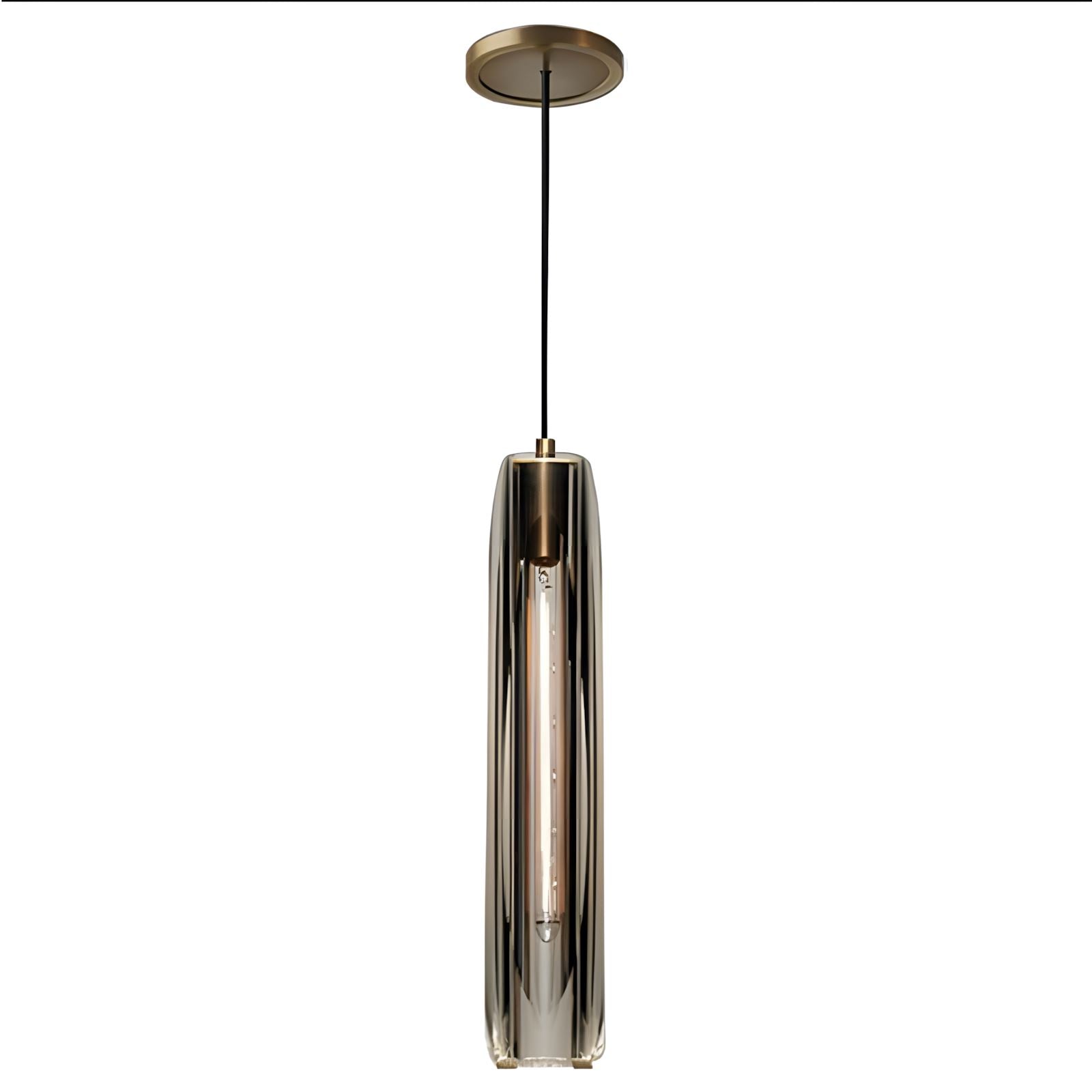 Alleva K9 Crystal Glass Pendant Light Post-Modern Bedroom Dining Room — Smoke Clear Warm Cool