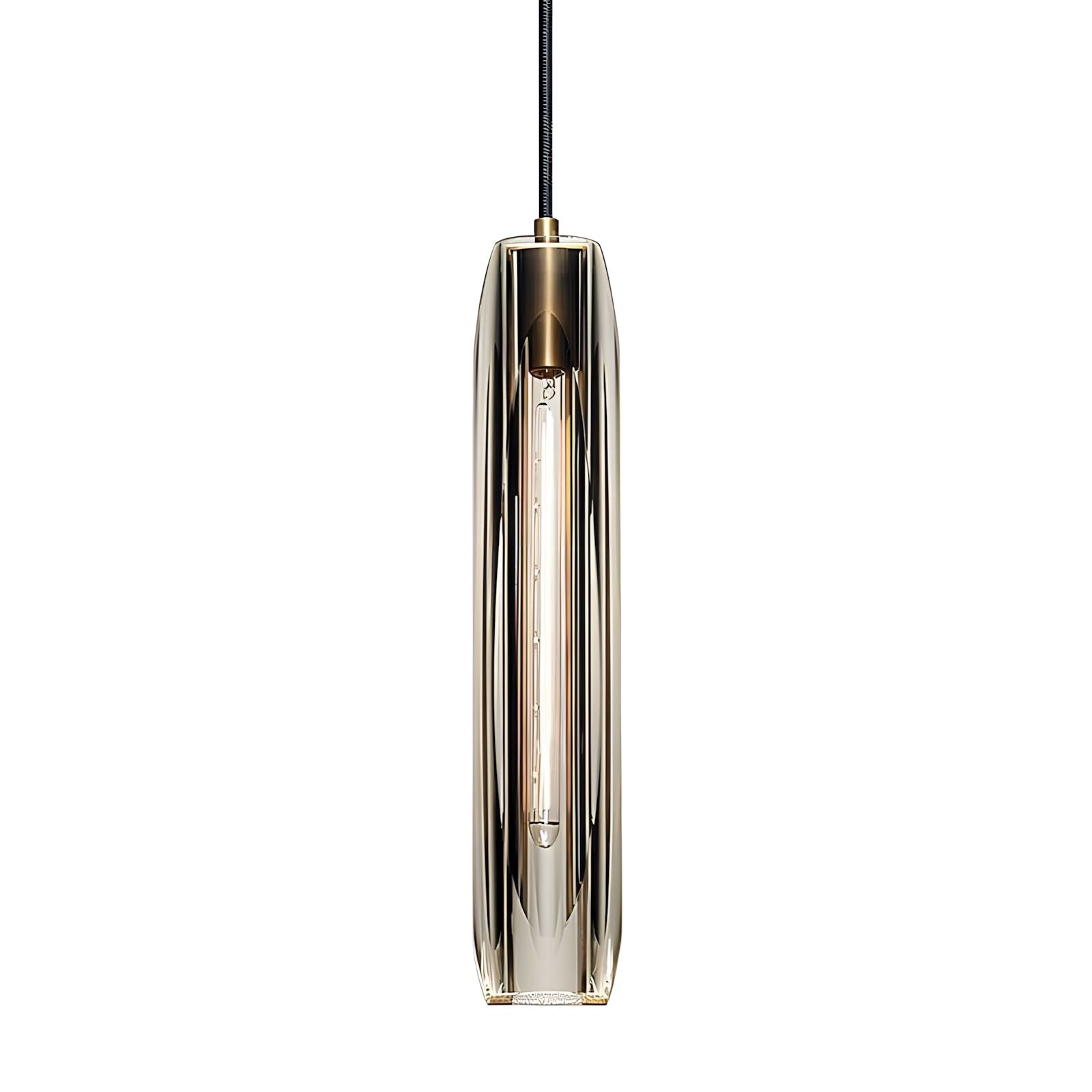 Alleva K9 Crystal Glass Pendant Light Post-Modern Bedroom Dining Room — Smoke Clear Warm Cool