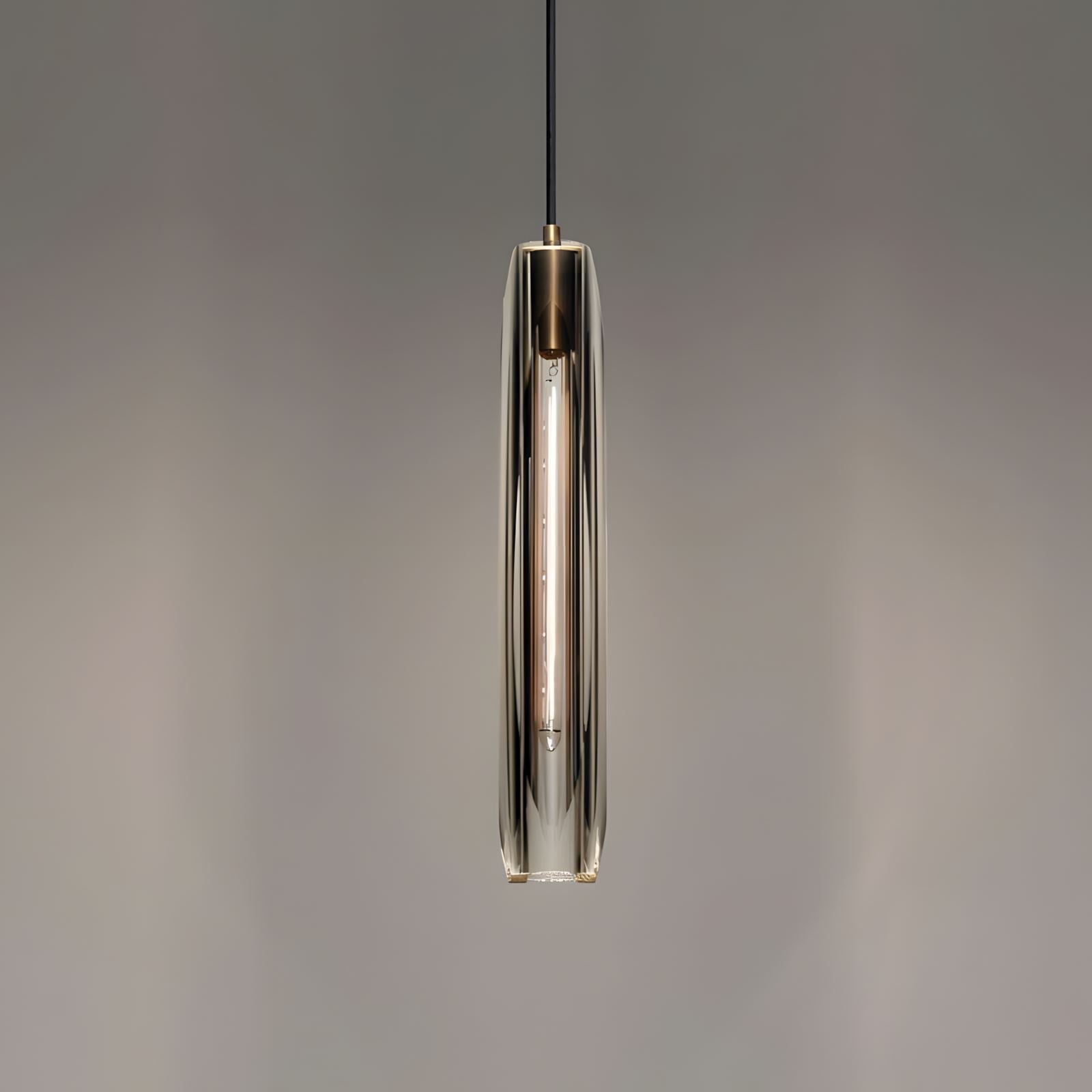 Alleva K9 Crystal Glass Pendant Light Post-Modern Bedroom Dining Room — Smoke Clear Warm Cool