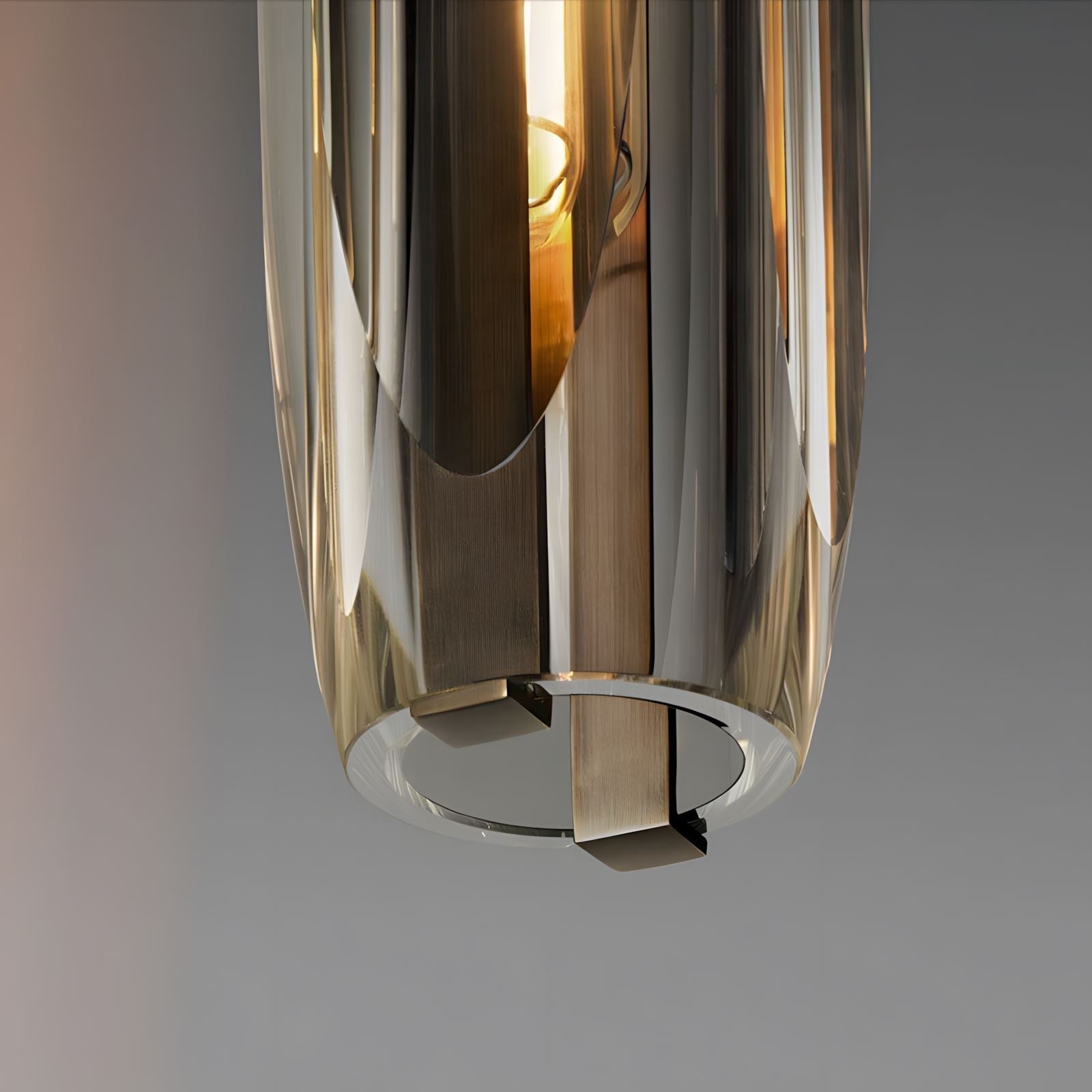 Alleva K9 Crystal Glass Pendant Light Post-Modern Bedroom Dining Room — Smoke Clear Warm Cool