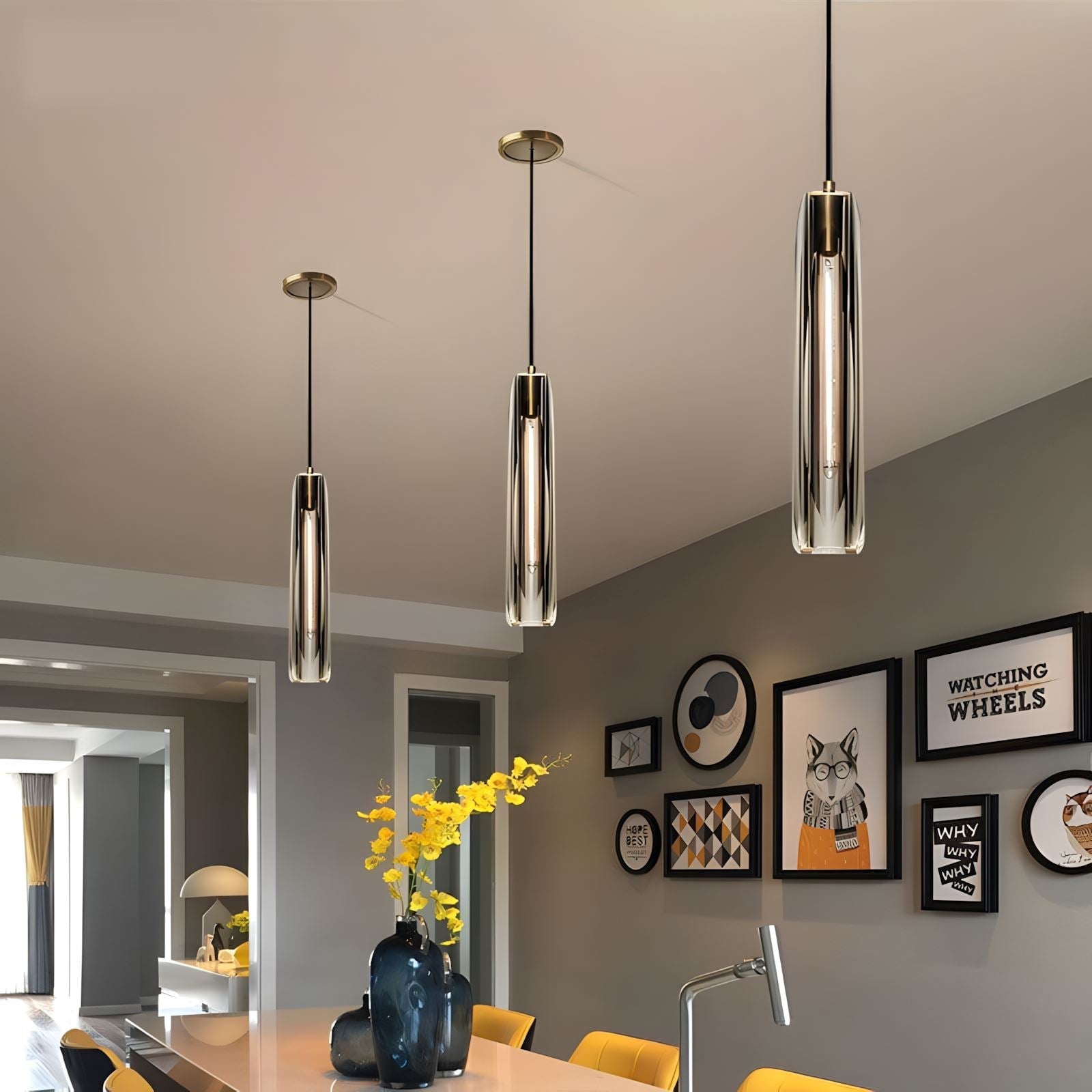Alleva K9 Crystal Glass Pendant Light Post-Modern Bedroom Dining Room — Smoke Clear Warm Cool