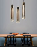Alleva K9 Crystal Glass Pendant Light Post-Modern Bedroom Dining Room — Smoke Clear Warm Cool
