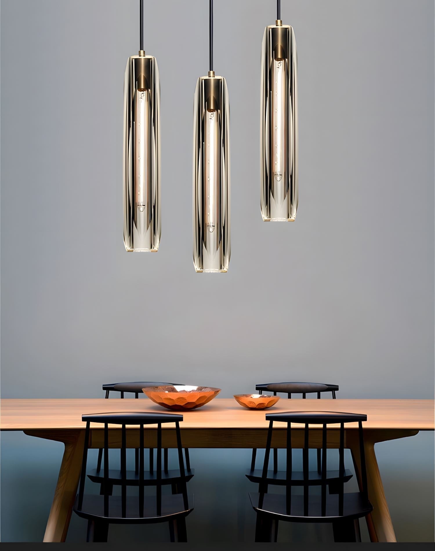Alleva K9 Crystal Glass Pendant Light Post-Modern Bedroom Dining Room — Smoke Clear Warm Cool