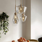 June Pendant Light Glass, Clear/Amber Diamond shape