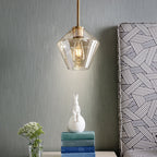 June Pendant Light Glass, Clear/Amber Diamond shape