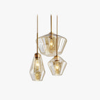 June Pendant Light Glass, Clear/Amber Diamond shape