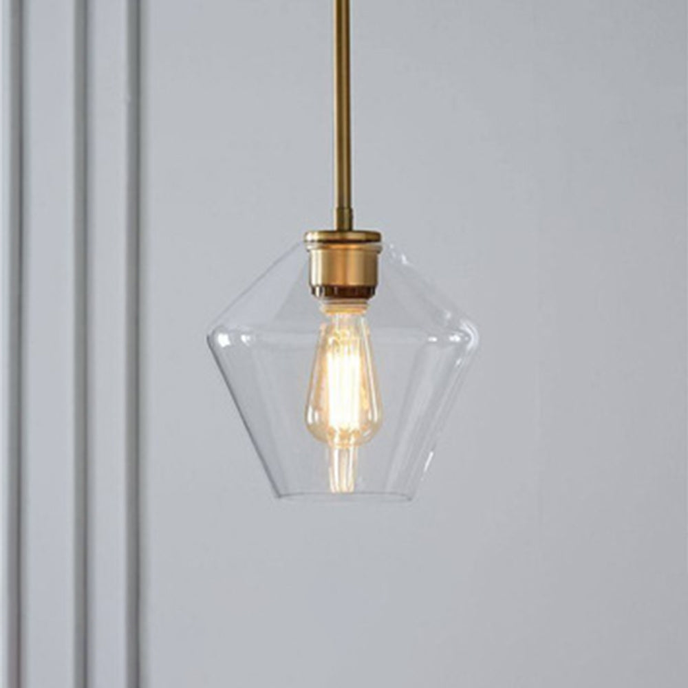June Pendant Light Glass, Clear/Amber Diamond shape