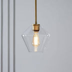 June Pendant Light Glass, Clear/Amber Diamond shape