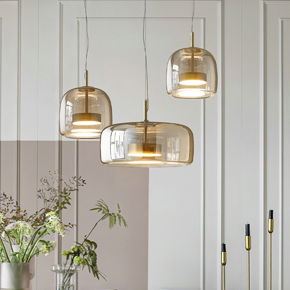 June Morden Glass Pendant Light Clear/Smoky/Amber