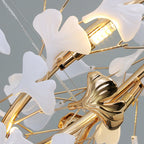 Olivia  Modern Art Deco Metal & Ceramic Chandelier, Gold