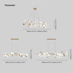 Olivia  Modern Art Deco Metal & Ceramic Chandelier, Gold