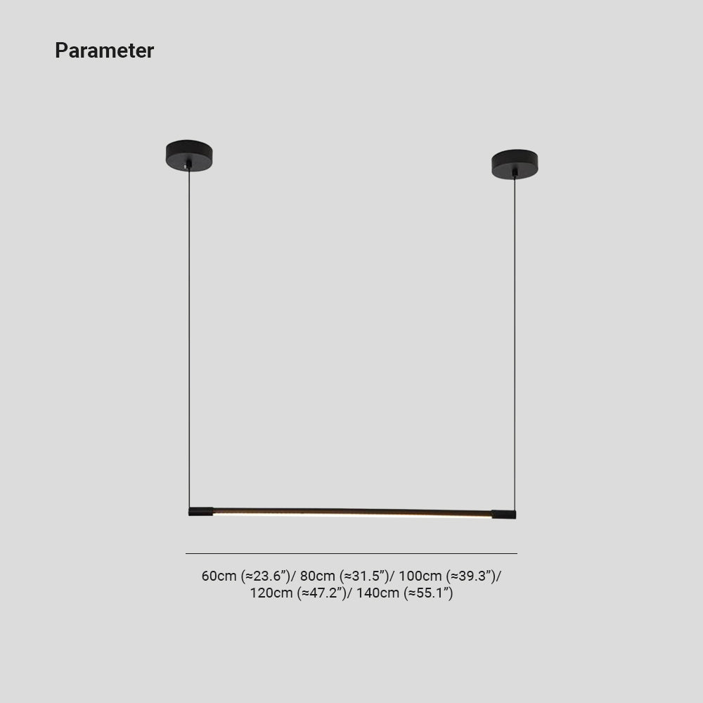 Zynar Minimalist Linear Pendant Light, Black