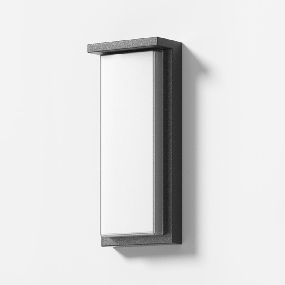Ray Modern Minimalist Black Rectangular Metal Outdoor Wall Lamp