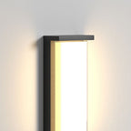 Ray Modern Minimalist Black Rectangular Metal Outdoor Wall Lamp