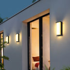 Ray Modern Minimalist Black Rectangular Metal Outdoor Wall Lamp
