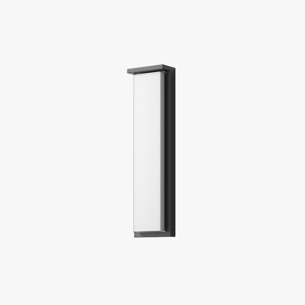 Ray Modern Minimalist Black Rectangular Metal Outdoor Wall Lamp