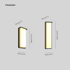 Ray Modern Minimalist Black Rectangular Metal Outdoor Wall Lamp