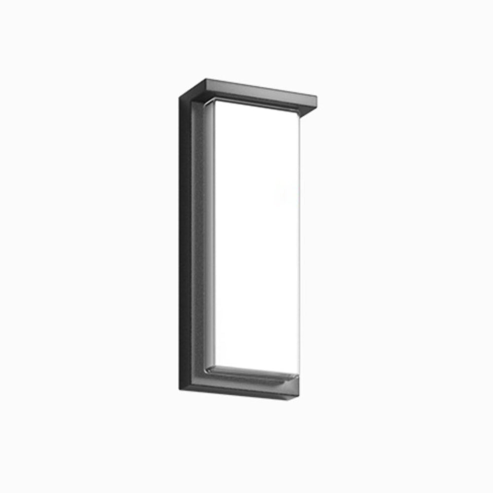 Ray Modern Minimalist Black Rectangular Metal Outdoor Wall Lamp