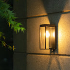 Ray Modern Rectangular Solar-Powered Waterproof Glass Outdoor Wall Light