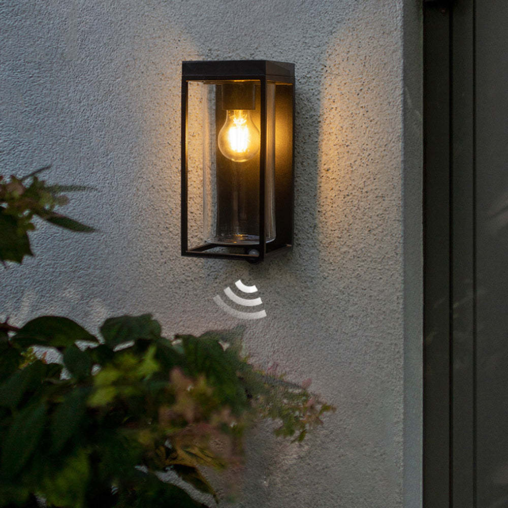 Ray Modern Rectangular Solar-Powered Waterproof Glass Outdoor Wall Light