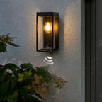 Ray Modern Rectangular Solar-Powered Waterproof Glass Outdoor Wall Light