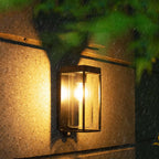 Ray Modern Rectangular Solar-Powered Waterproof Glass Outdoor Wall Light