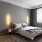 Slim Cylindrical Bedside Pendant Hanging Light Height Adjustable LED — Warm Cool White 60 to 140cm