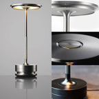 Ambience Spinning Block LED Table Lamp Rechargeable Wireless Bedside Bar Restaurant — Gold Silver Black
