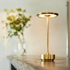 Ambience Spinning Block LED Table Lamp Rechargeable Wireless Bedside Bar Restaurant — Gold Silver Black