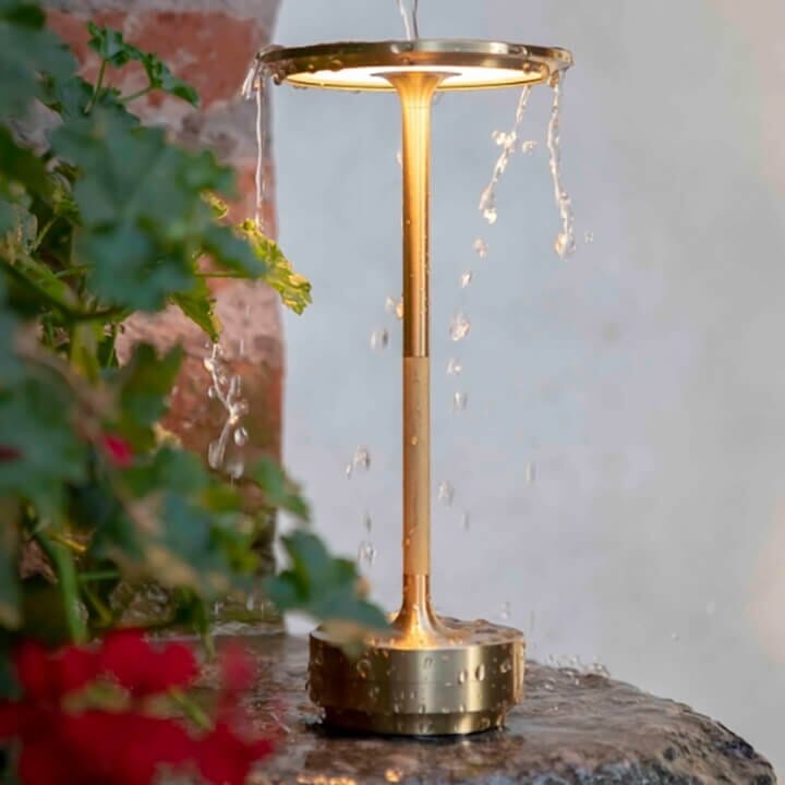 Ambience Spinning Block LED Table Lamp Rechargeable Wireless Bedside Bar Restaurant — Gold Silver Black