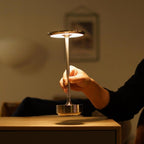 Ambience Spinning Block LED Table Lamp Rechargeable Wireless Bedside Bar Restaurant — Gold Silver Black
