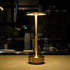 Ambience Spinning Block LED Table Lamp Rechargeable Wireless Bedside Bar Restaurant — Gold Silver Black