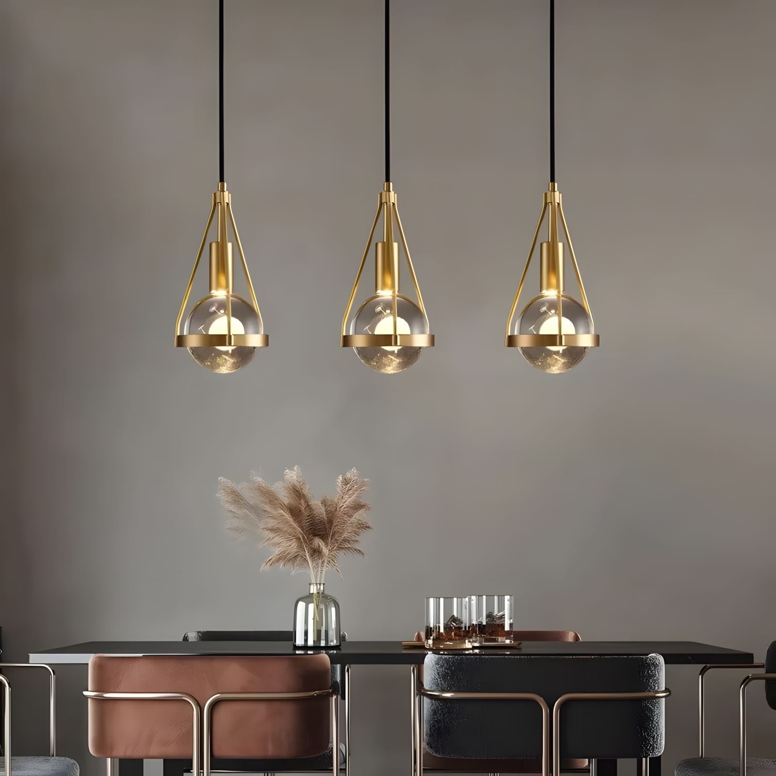 Gold Nordic Dandelion-Inspired LED Pendant Light Scandinavian Dining Room Bedroom