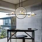 ARCHIPELAGO Glass Ball Chandelier Nordic Modern Dining Room Bedroom — Black White 7 to 18 Heads