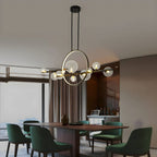ARCHIPELAGO Glass Ball Chandelier Nordic Modern Dining Room Bedroom — Black White 7 to 18 Heads