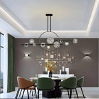 ARCHIPELAGO Glass Ball Chandelier Nordic Modern Dining Room Bedroom — Black White 7 to 18 Heads