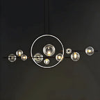 ARCHIPELAGO Glass Ball Chandelier Nordic Modern Dining Room Bedroom — Black White 7 to 18 Heads