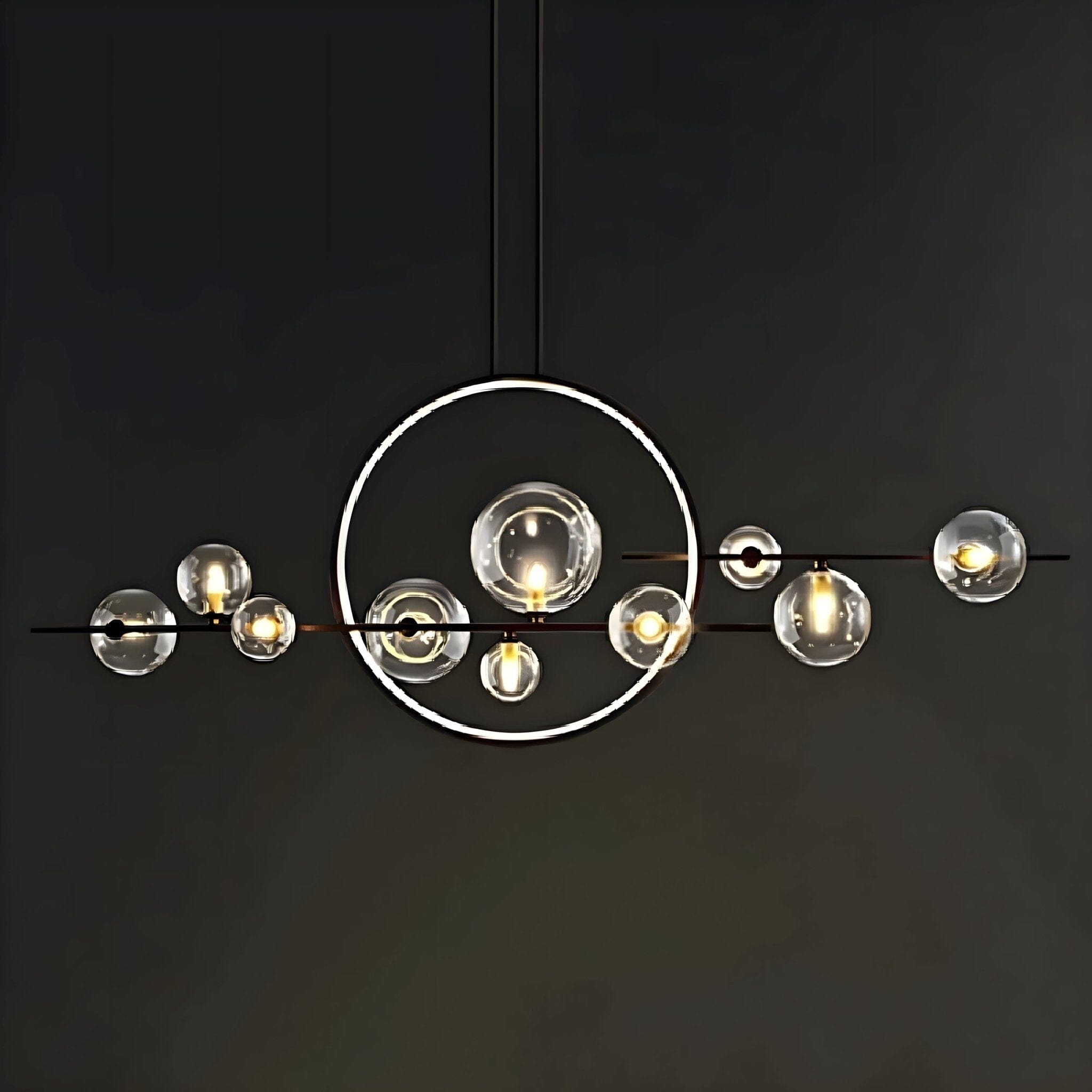 ARCHIPELAGO Glass Ball Chandelier Nordic Modern Dining Room Bedroom — Black White 7 to 18 Heads