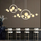 ARCHIPELAGO Glass Ball Chandelier Nordic Modern Dining Room Bedroom — Black White 7 to 18 Heads