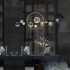 ARCHIPELAGO Glass Ball Chandelier Nordic Modern Dining Room Bedroom — Black White 7 to 18 Heads
