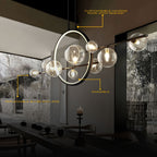 ARCHIPELAGO Glass Ball Chandelier Nordic Modern Dining Room Bedroom — Black White 7 to 18 Heads
