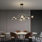 ARCHIPELAGO Glass Ball Chandelier Nordic Modern Dining Room Bedroom — Black White 7 to 18 Heads